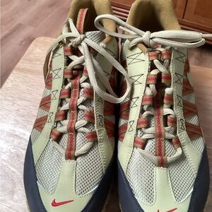 Nike Men's Red, Tan, and Gray Athletic Shoes. 349